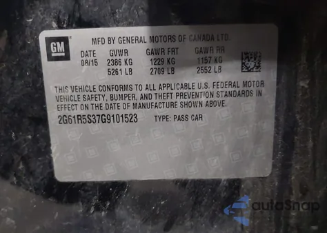 2016 Cadillac Xts Premium Collection z USA, uszkodzony, nr VIN 2G61R5S37G9101523